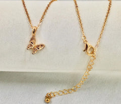 Gold Plated Butterfly Pendant Necklace