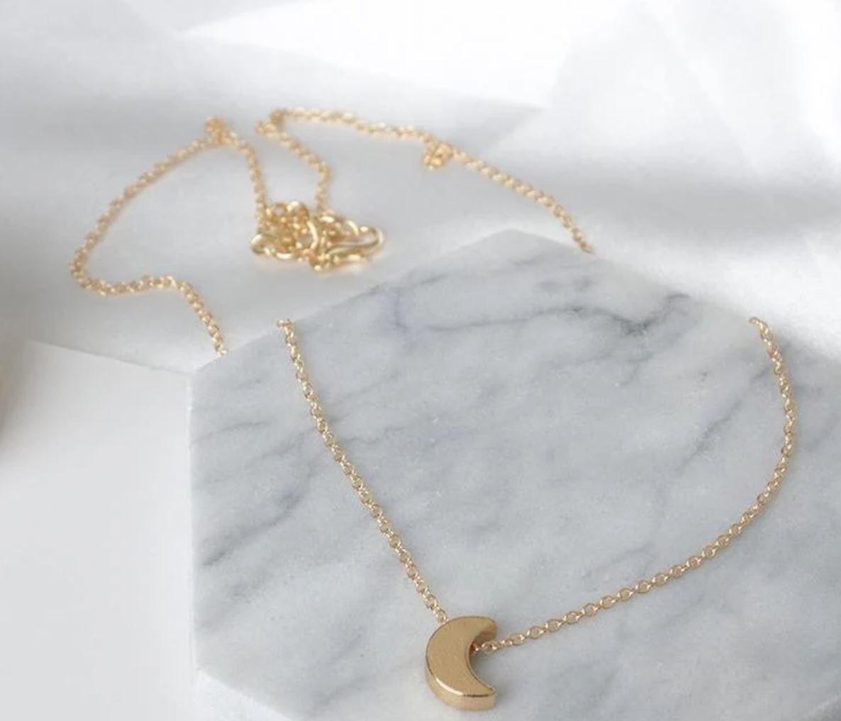 Golden Moon Pendant Necklace for Women – Elegant Casual & Party Jewelry
