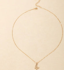 Gold Plated Butterfly Pendant Necklace